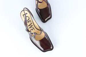 LOEWE BURGUNDY ONDA LEATHER PUMPS EU 39 UK 6 US 9