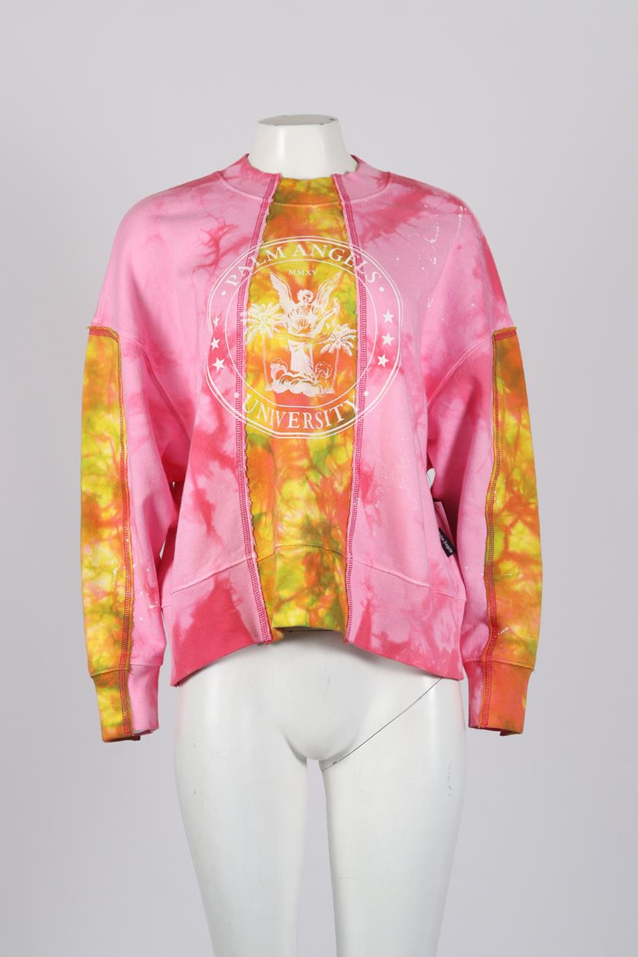 PALM ANGELS TIE DYED COTTON SWEATSHIRT SMALL
