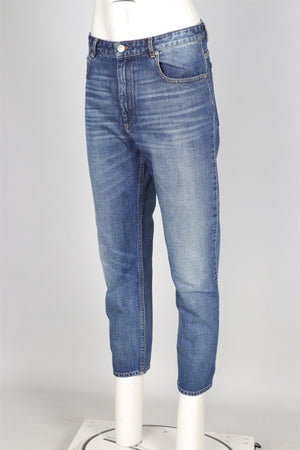 ISABEL MARANT ETOILE BLUE HIGH RISE TAPERED JEANS FR 40 UK 12