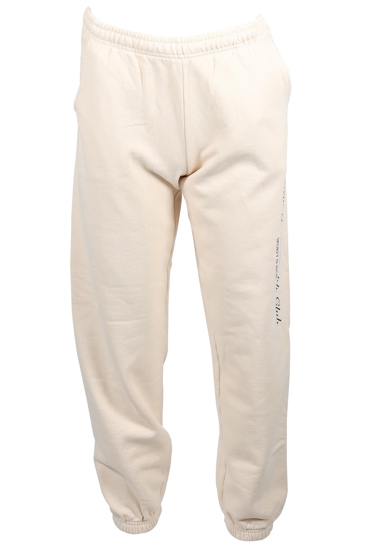 SPORTY & RICH CREAM COTTON TRACK PANTS SMALL