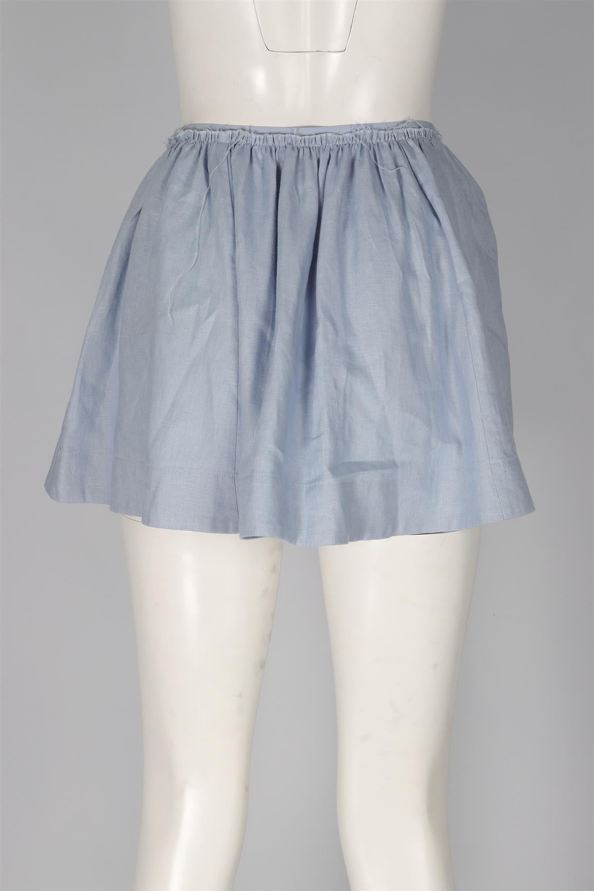 REFORMATION BLUE LINEN MINI SKIRT US 2 UK 6