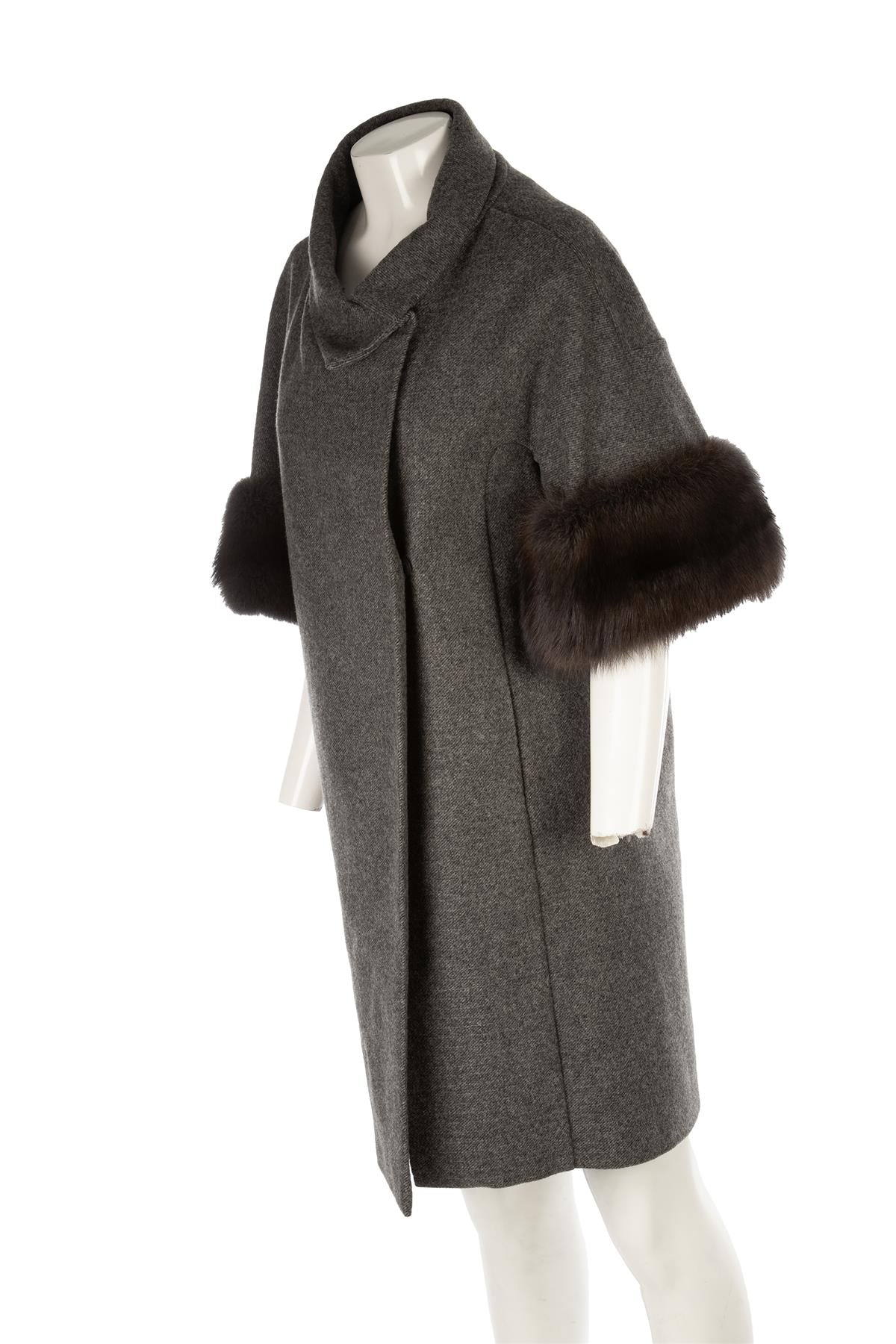 MARNI GREY WOOL COAT IT 38 UK 6