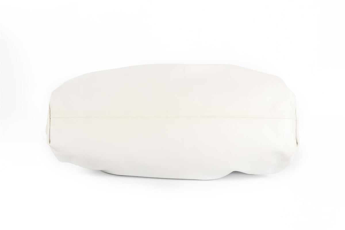 BOTTEGA VENETA WHITE POUCH LARGE LEATHER CLUTCH