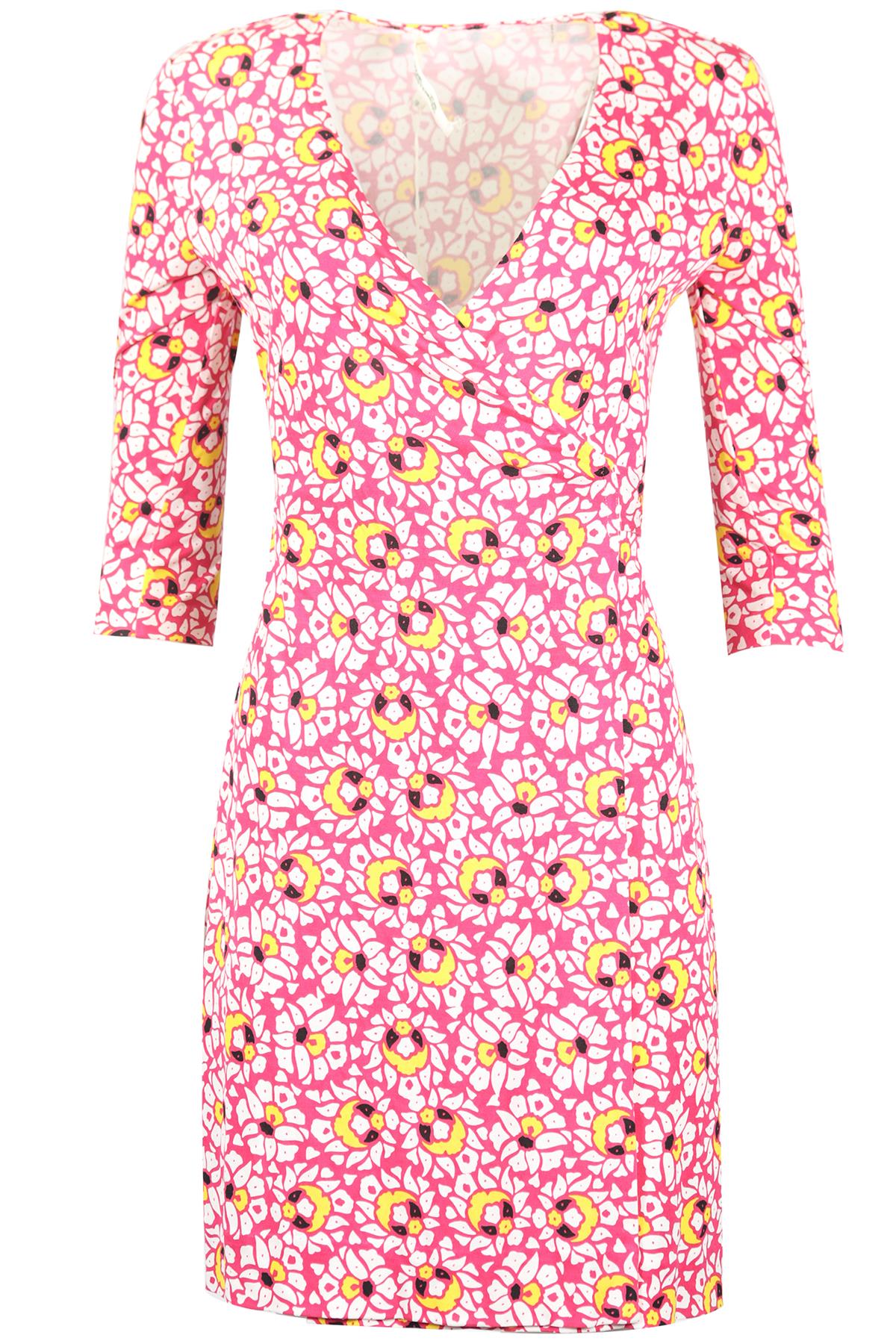 DIANE VON FURSTENBURG JERSEY MINI WRAP DRESS XSMALL