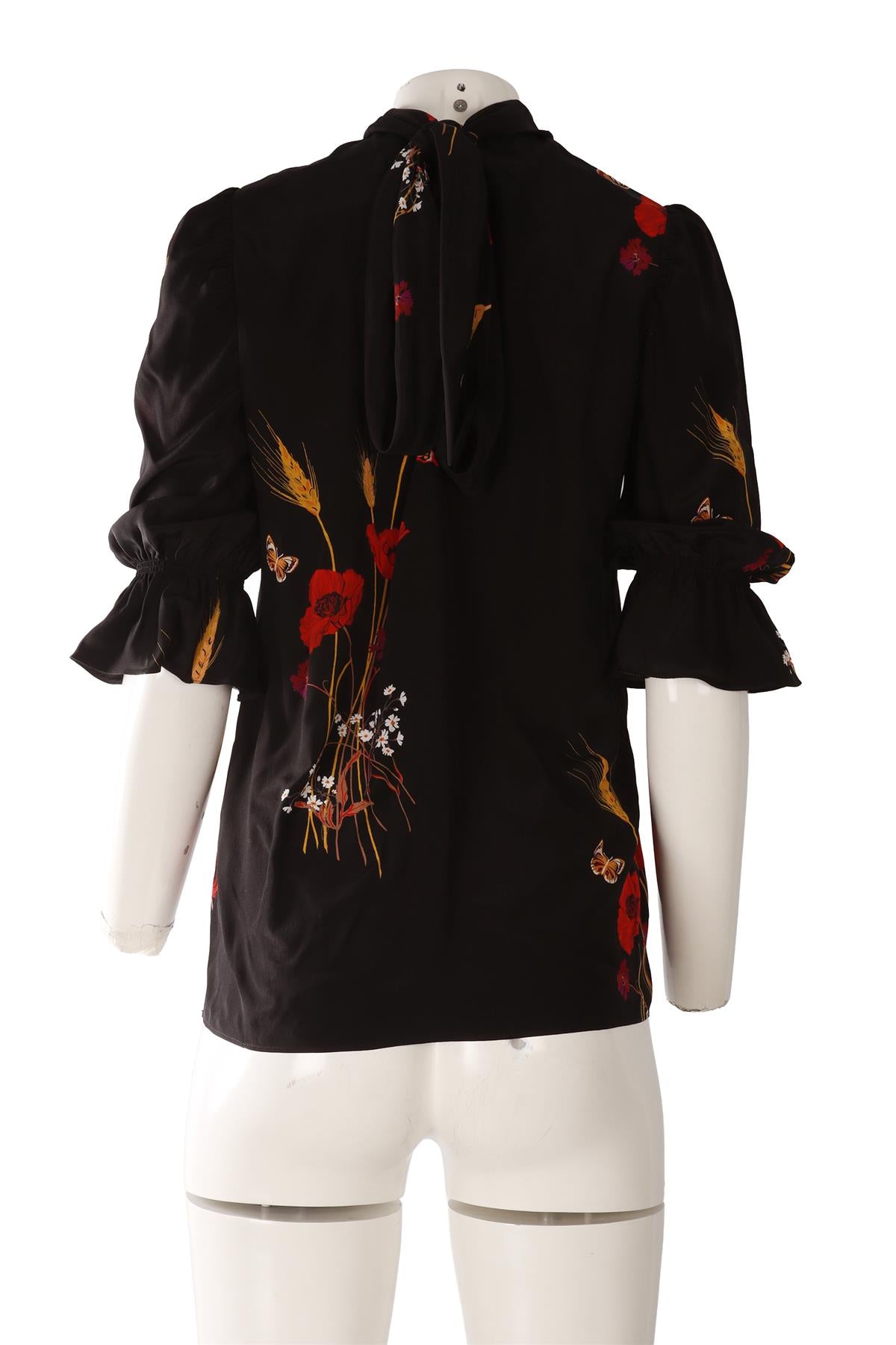 VALENTINO BLACK SILK TOP IT 40 UK 8