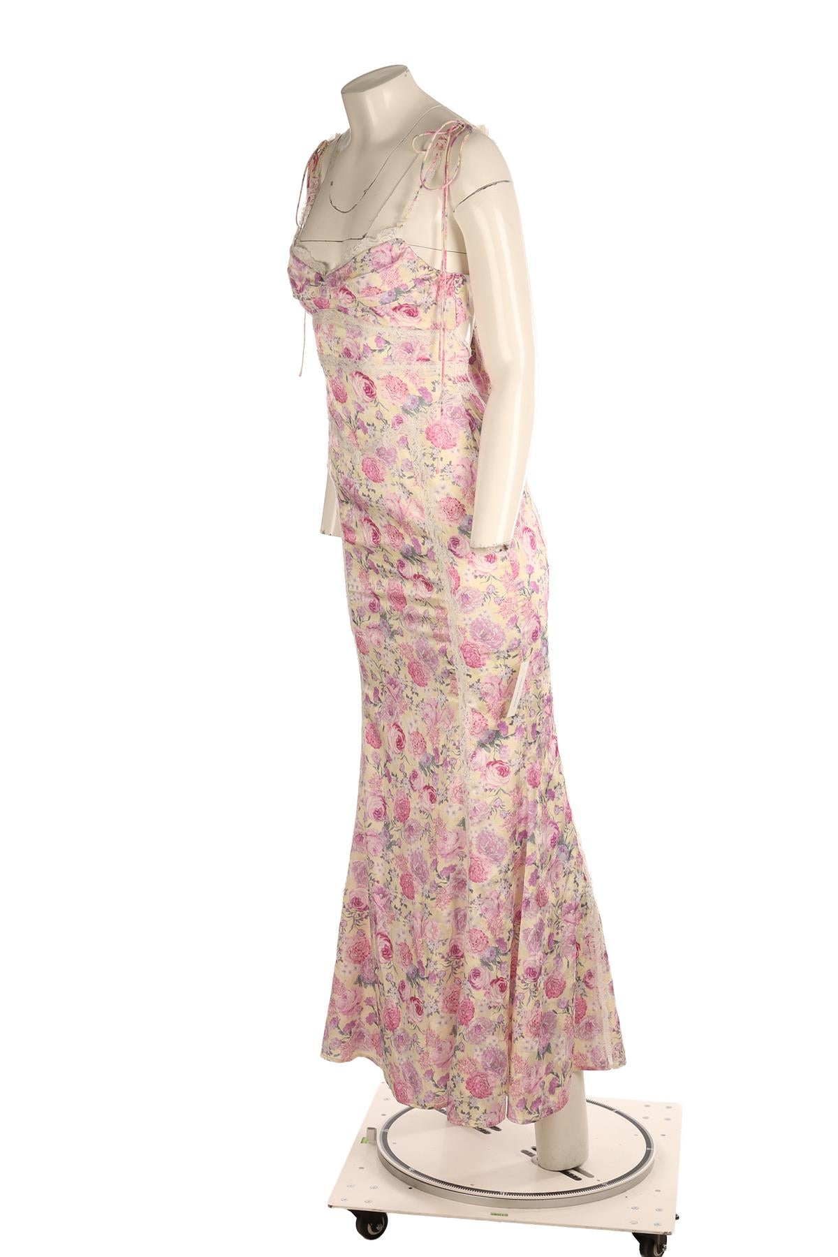 FOR LOVE & LEMONS MULTI SATIN MAXI DRESS XSMALL