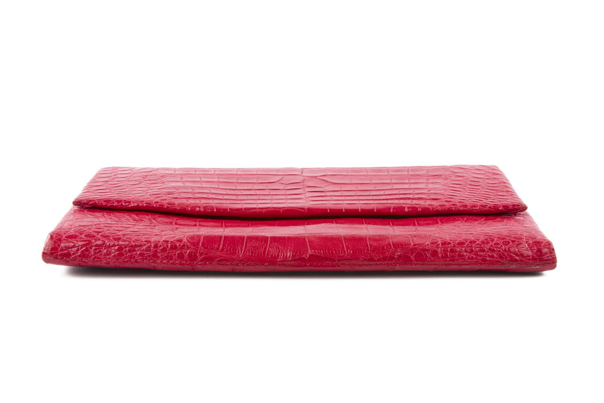 NANCY GONZALEZ RED CROCODILE CLUTCH