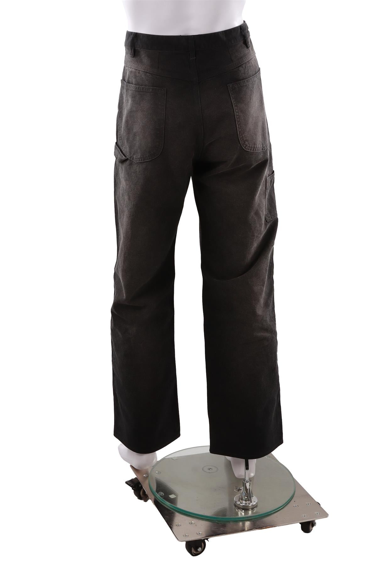 GREY MEN'S COTTON STRAIGHT LEG PANTS