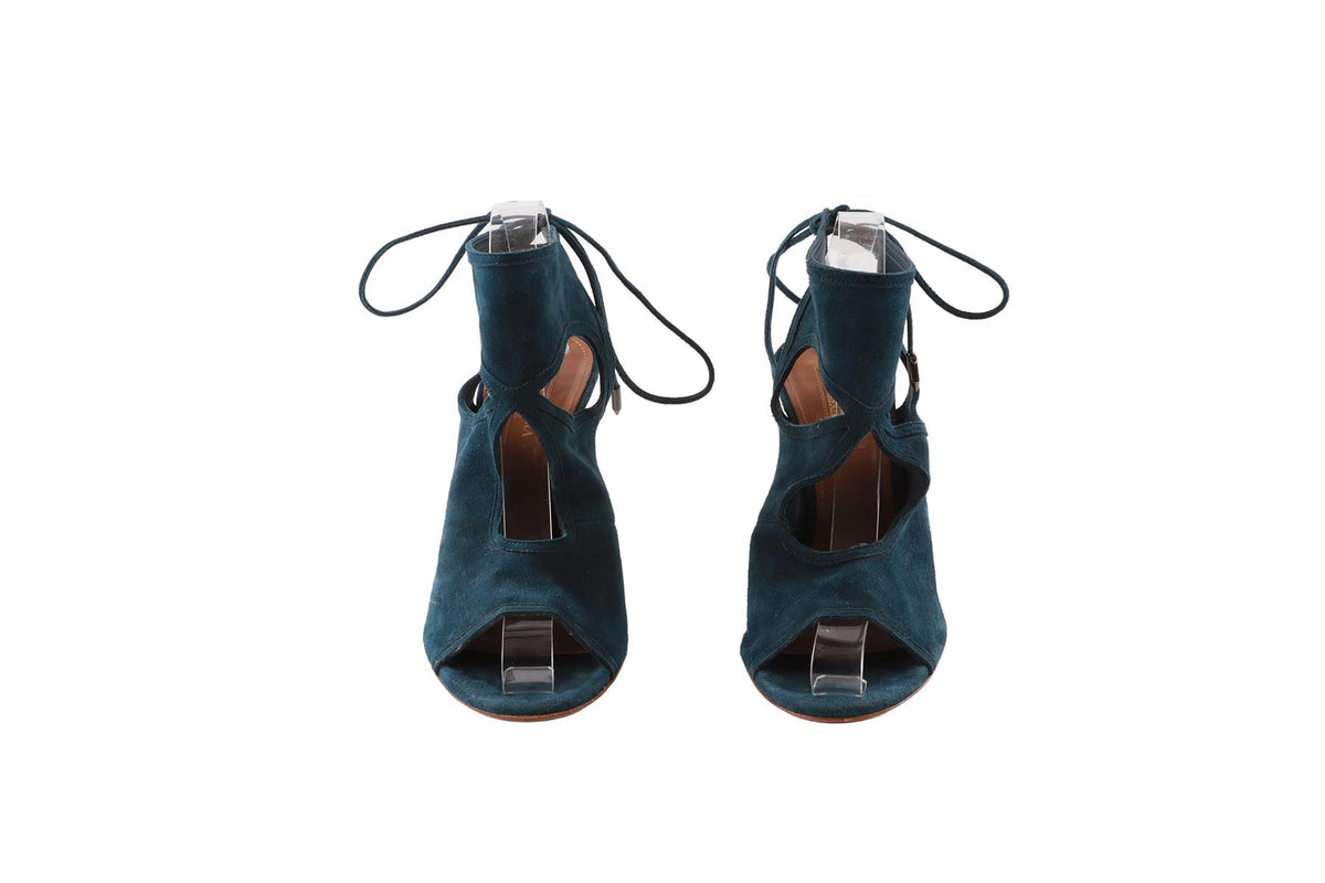 NAVY SUEDE SANDALS