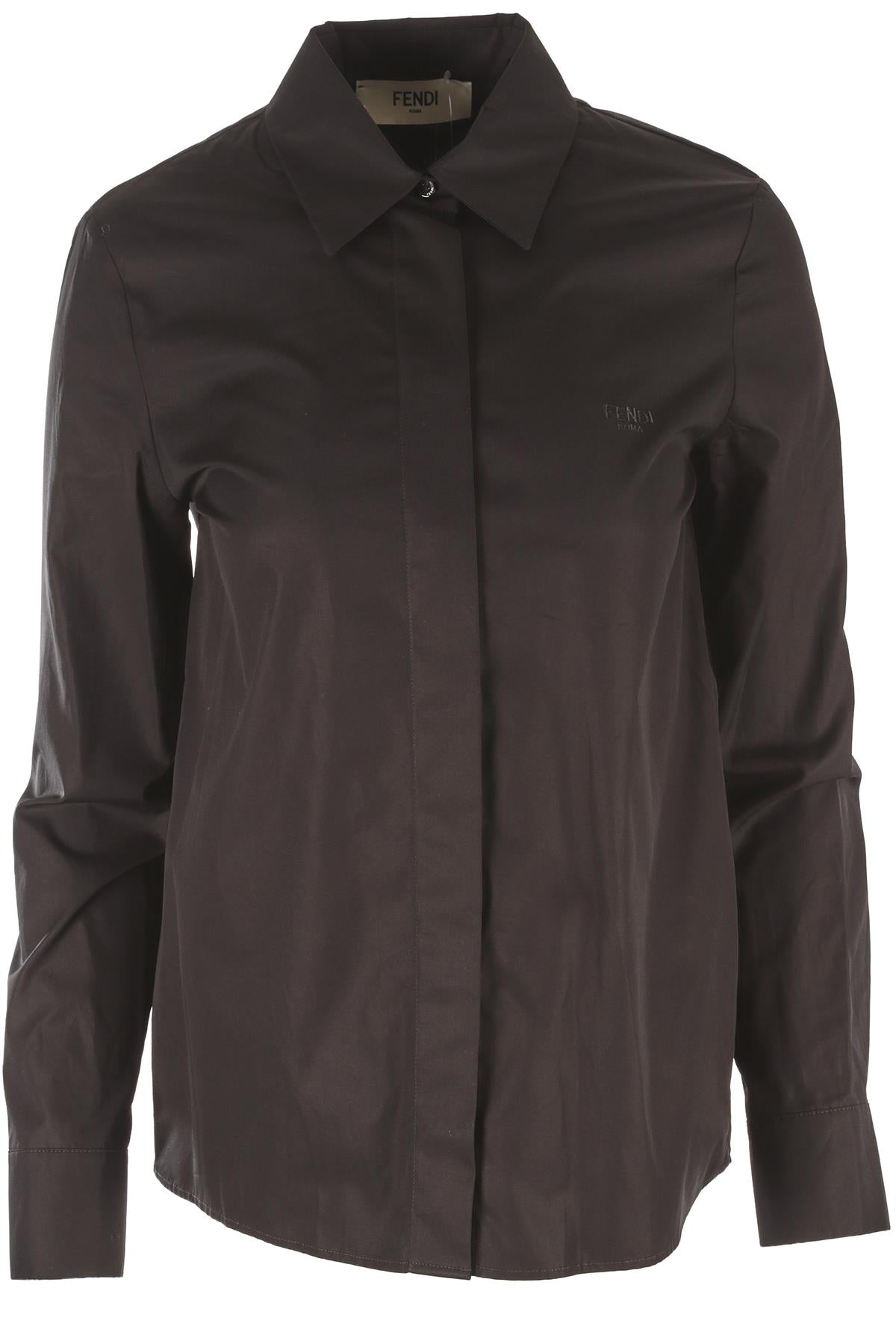FENDI BLACK COTTON SHIRT IT 36 UK 4