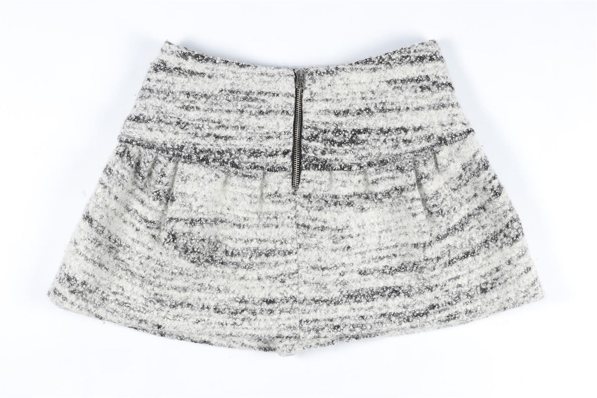 ISABEL MARANT GREY WOOL MINI SKIRT FR 36 UK 8