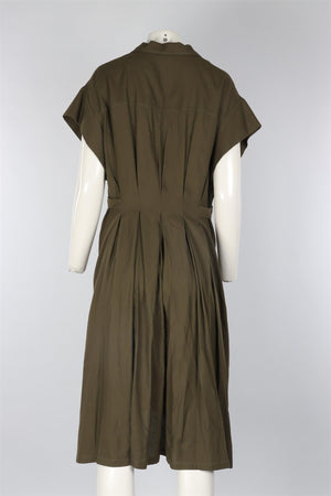 CELINE GREEN WOVEN MIDI DRESS FR 42 UK 14