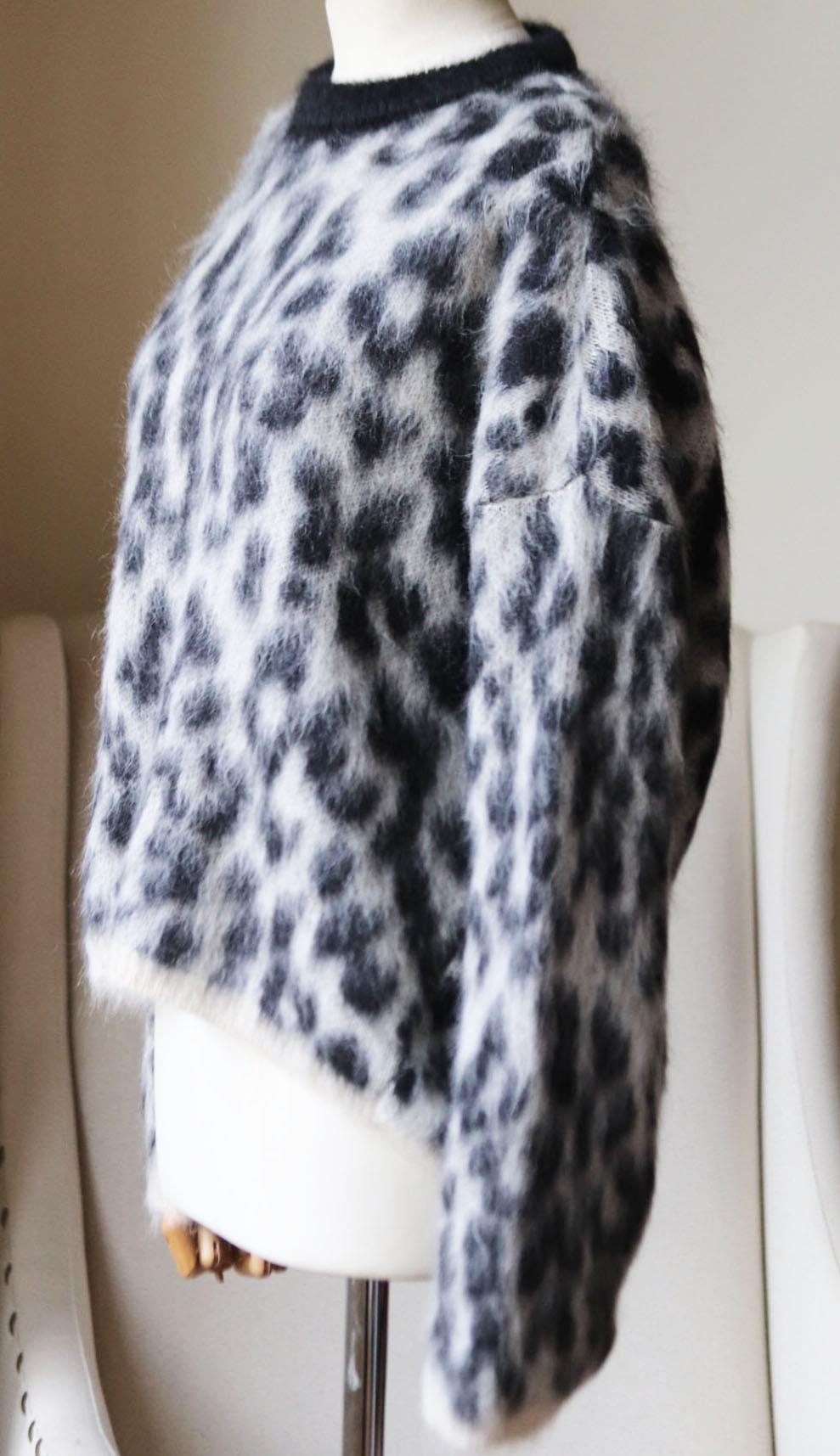 NUDE LEOPARD PRINT MOHAIR AND WOOL BLEND SWEATER IT 44 UK 12