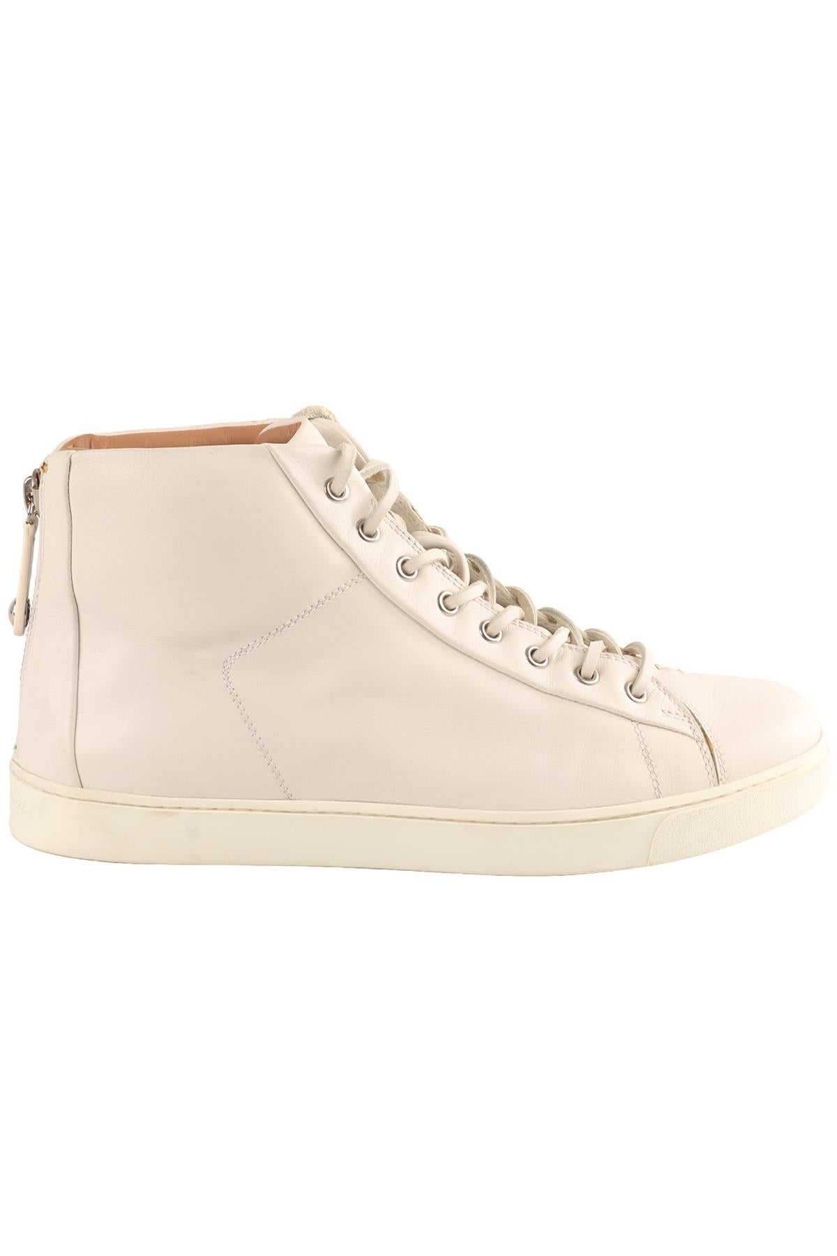 GIANVITO ROSSI WHITE MEN'S LEATHER SNEAKERS EU 42 UK 8 US 9