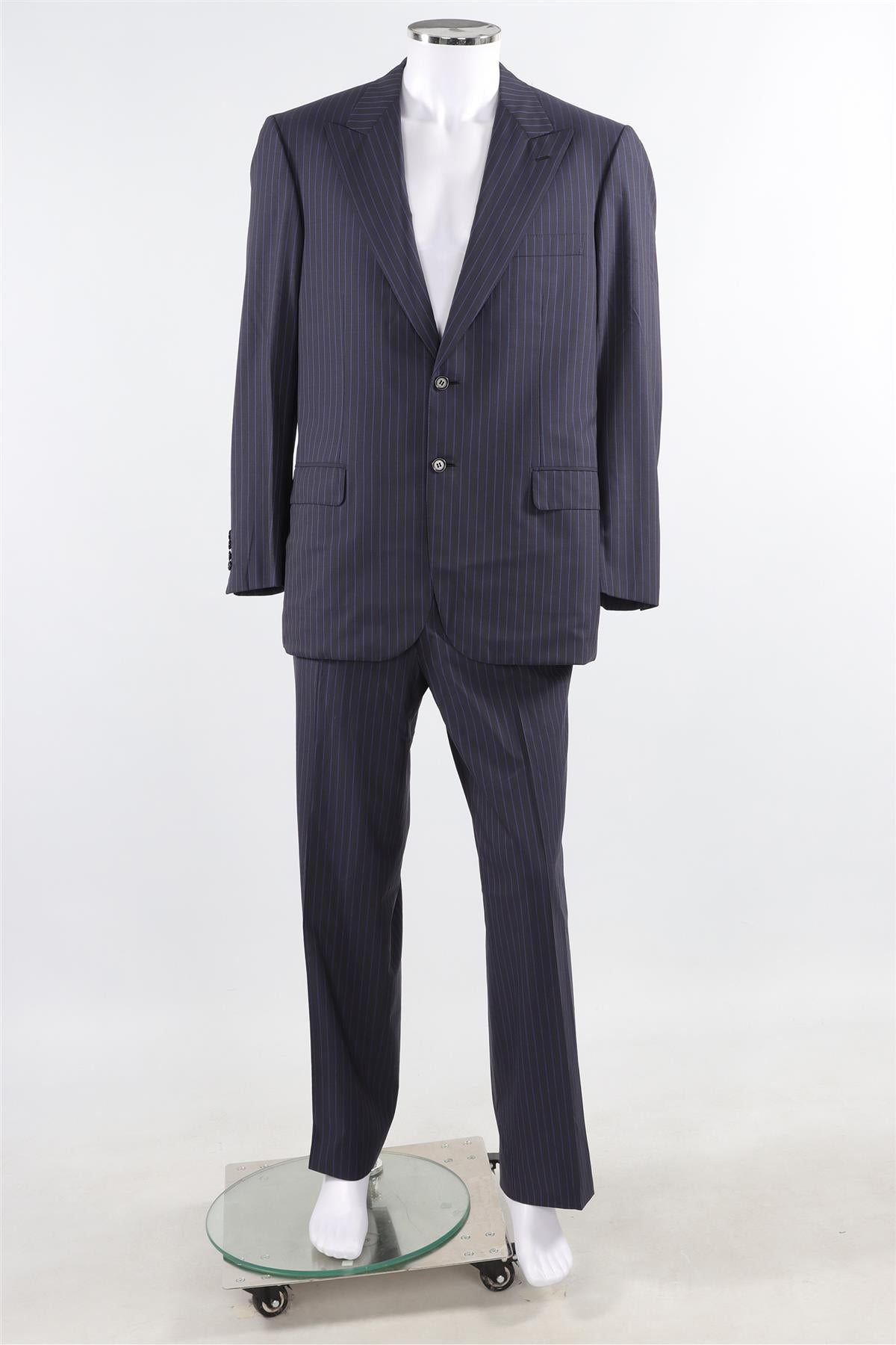 BRONI SUPER150S NAVY BLUE MEN'S WOOL TWO PIECE SUIT IT 52 UK/US 42