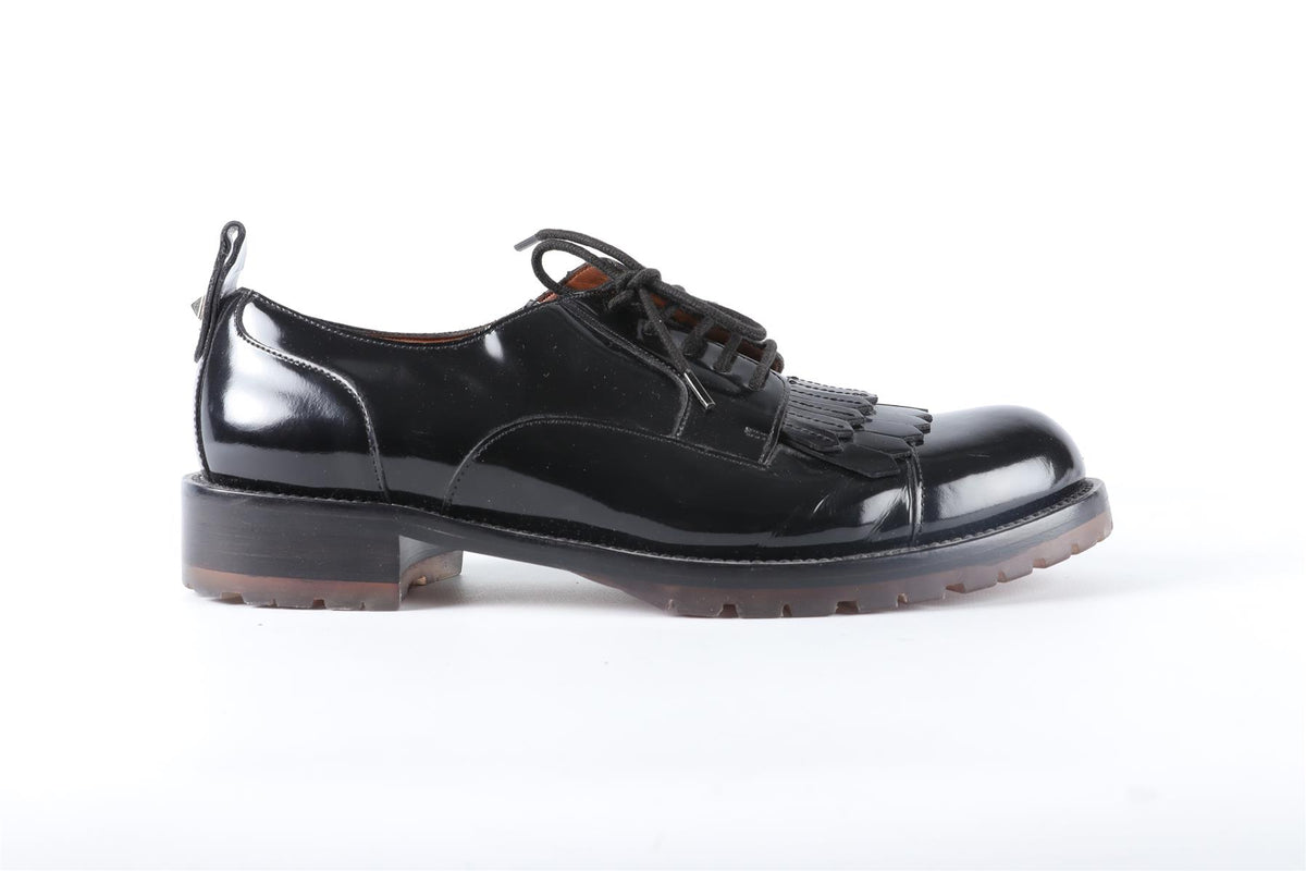 VALENTINO GARAVANI BLACK PANTENT LEATHER BROGUES EU 39 UK 6 US 9
