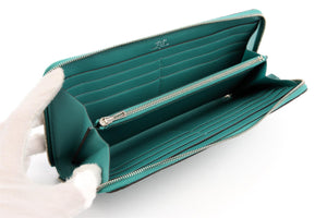 HERMÈS TURQUOISE 2017 AZAP CLASSIC MATTE ALLIGATOR MISSISSIPPIENSIS WALLET
