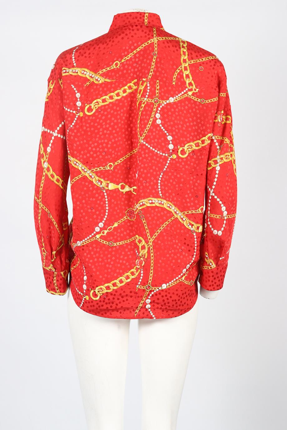 BALENCIAGA PRINTED SILK SHIRT FR 36 UK 8