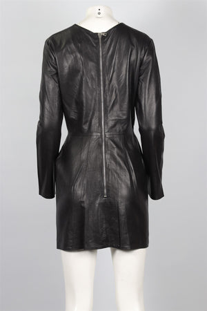 SABLYN BLACK LEATHER MINI DRESS LARGE