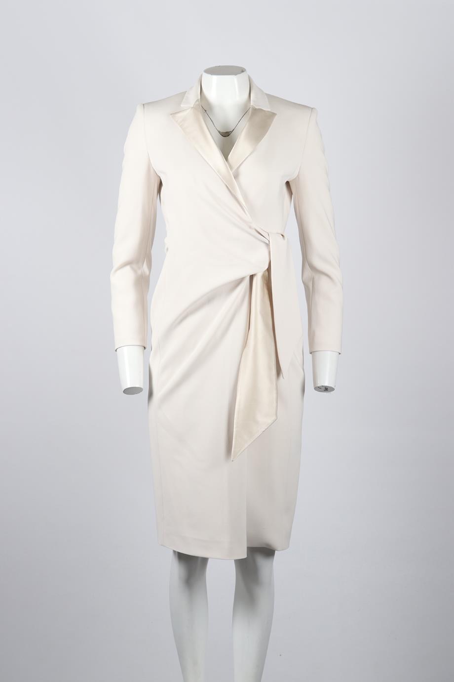 MAX MARA WRAP EFFECT CREPE MIDI DRESS US 2 UK 6