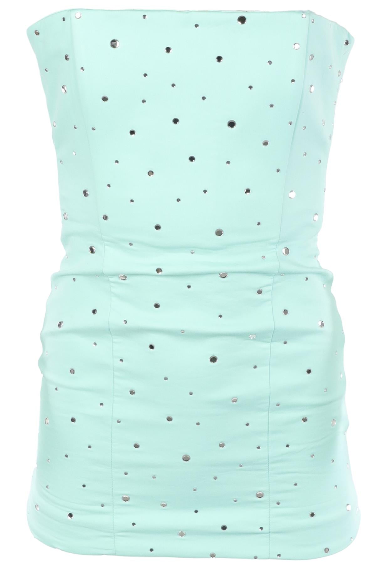 GIUSEPPE DI MORABITO BLUE COTTON MINI DRESS XSMALL