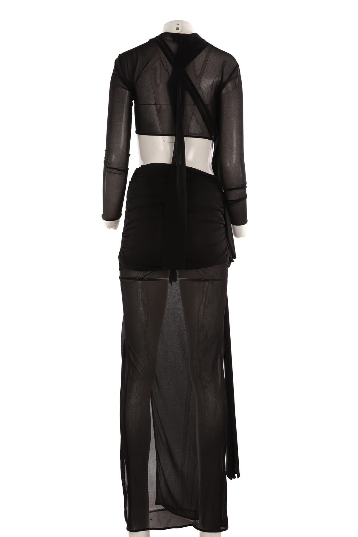TOM FORD BLACK MESH MINI DRESS IT 38 UK 6