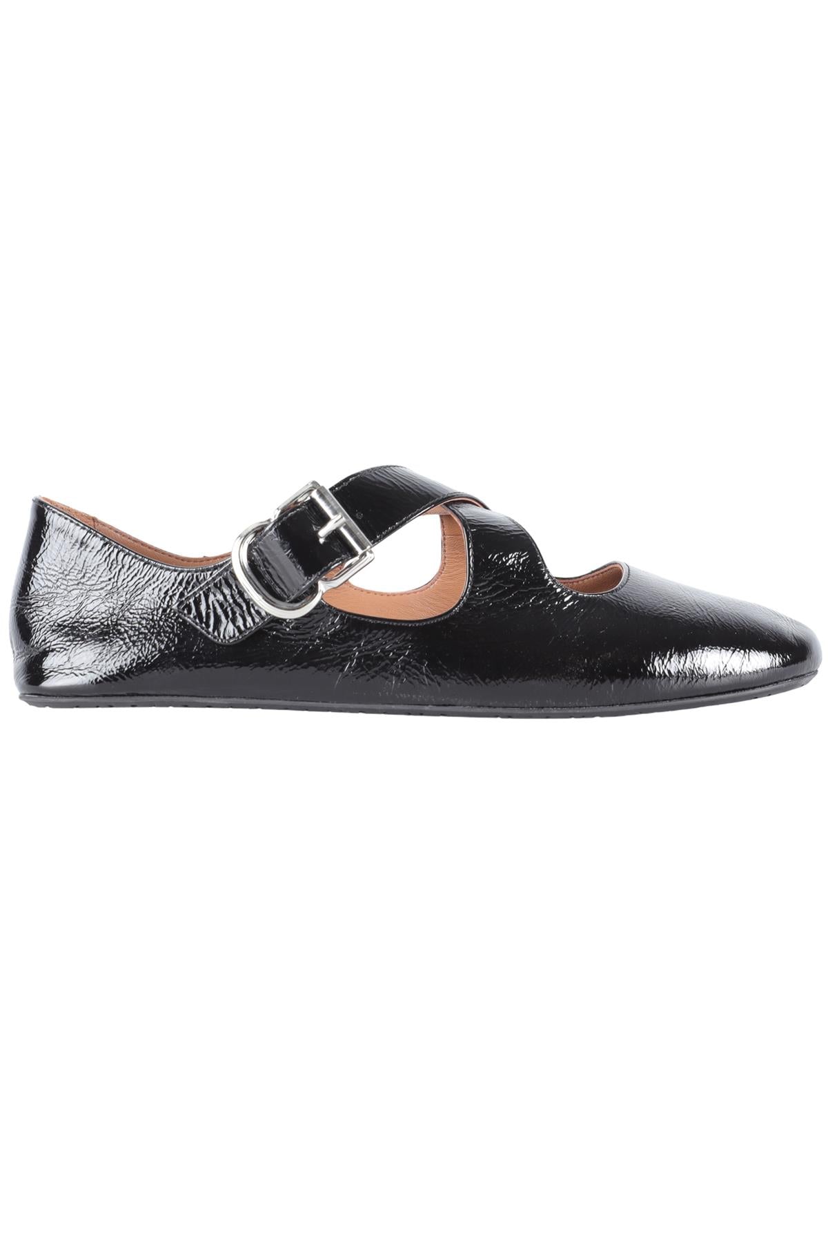 ALAÏA BLACK CRISS CROSS LEATHER BALLET FLATS EU 38 UK 5 US 8