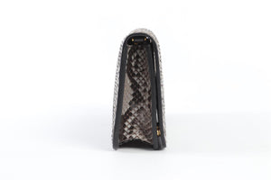 PRADA GREY PYTHON SHOULDER BAG