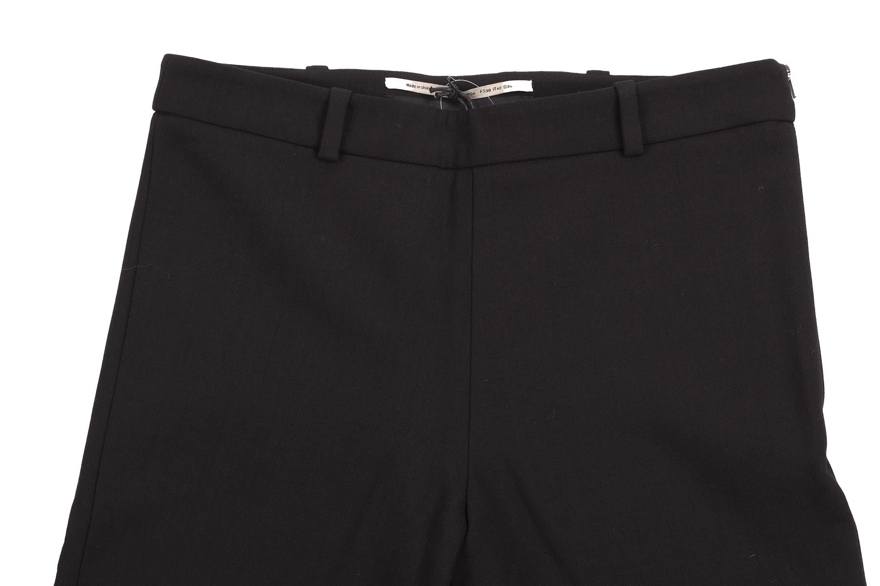 ROLAND MOURET BLACK WOOL STRAIGHT LEG PANTS UK 10