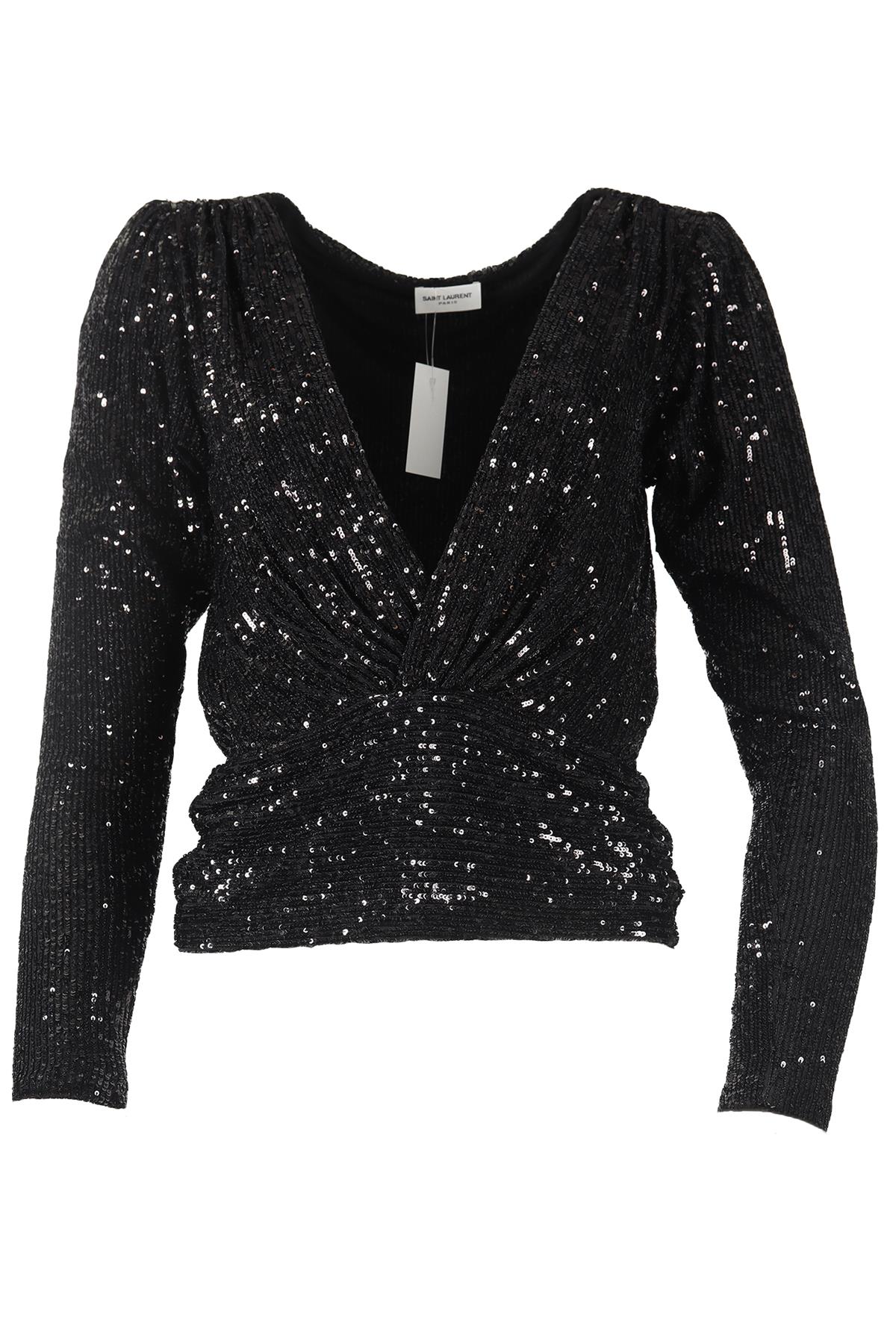 SAINT LAURENT SEQUIN AND JERSEY TOP SMALL