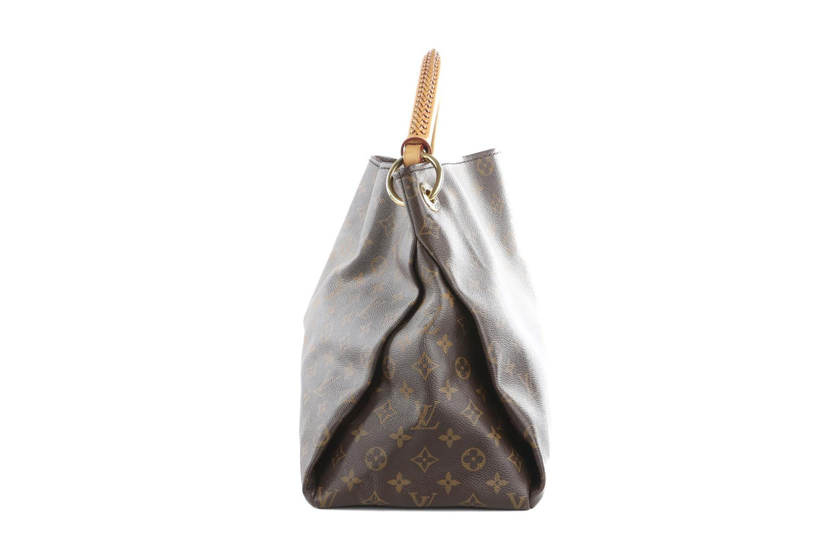 LOUIS VUITTON BROWN 2015 ARTSY GM MONOGRAM COAT CANVAS SHOULDER BAG