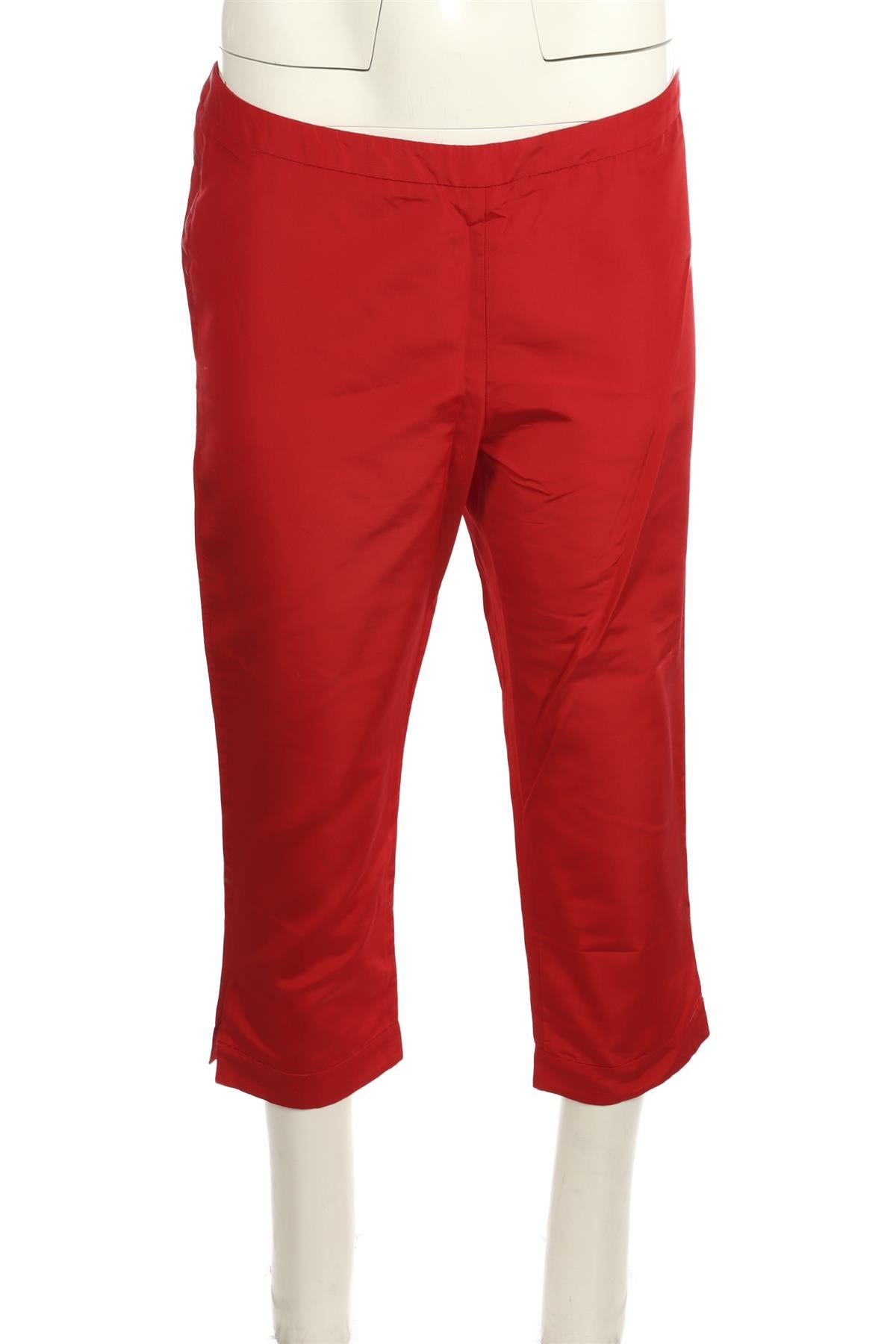 CHRISTIAN DIOR VINTAGE RED SILK STRAIGHT LEG PANTS FR 40 UK 12