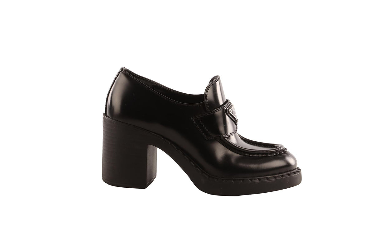 PRADA BLACK LEATHER PLATFORM LOAFERS EU 36 UK 3