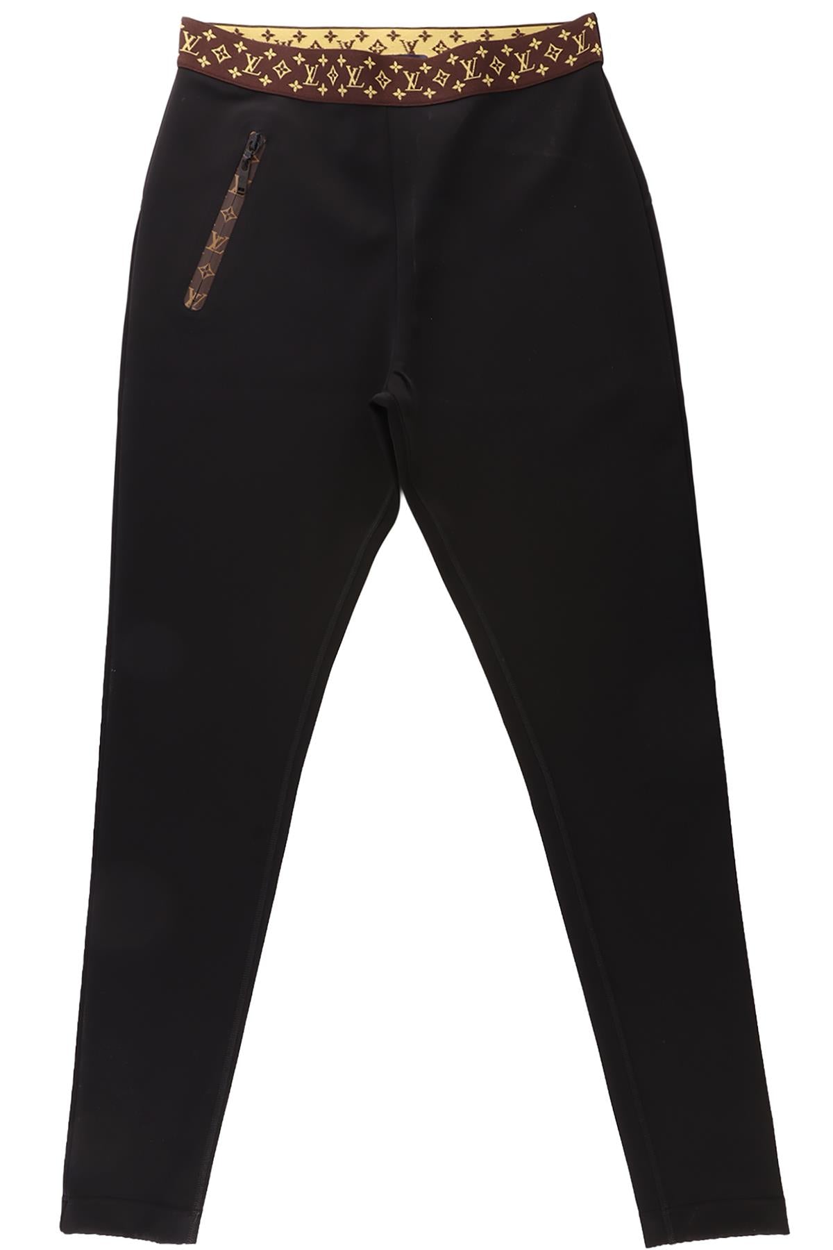 LOUIS VUITTON BLACK JERSEY LEGGINGS FR 40 UK 12