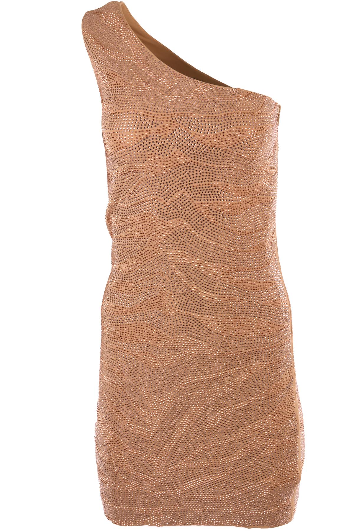 BALMAIN GOLD CRYSTAL MINI DRESS FR 36 UK 8