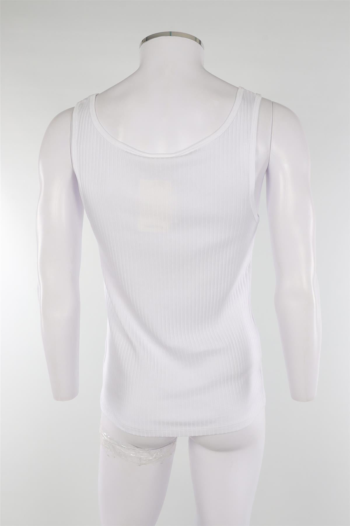 DRIES VAN NOTEN WHITE MEN'S COTTON VEST MEDIUM