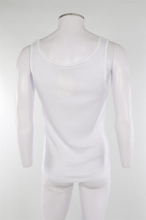 DRIES VAN NOTEN WHITE MEN'S COTTON VEST MEDIUM