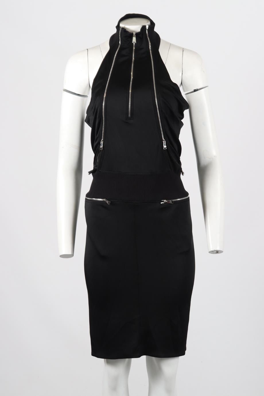 PACO RABANNE ZIP DETAILED COTTON BLEND MINI DRESS FR 36 UK 8