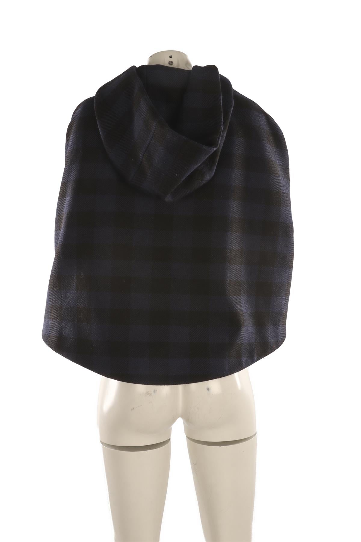 CHRISTIAN DIOR NAVY WOOL CAPE UK 18