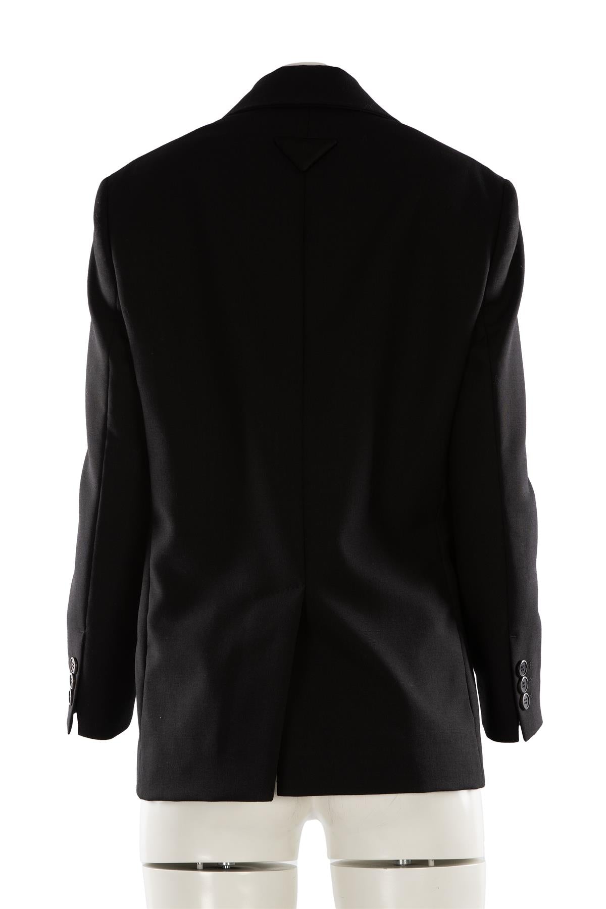 PRADA BLACK WOOL BLAZER IT 38 UK 6