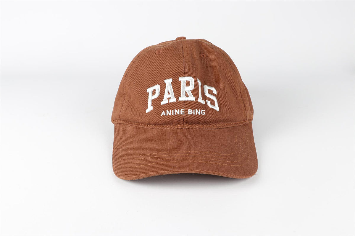ANINE BING BROWN COTTON BASEBALL CAP ONE SIZE