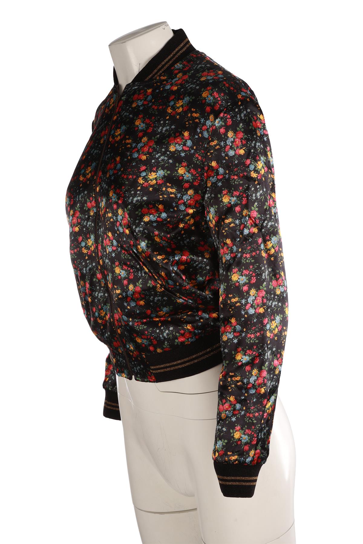 SAINT LAURENT MULTI SILK BOMBER JACKET FR 34 UK 6