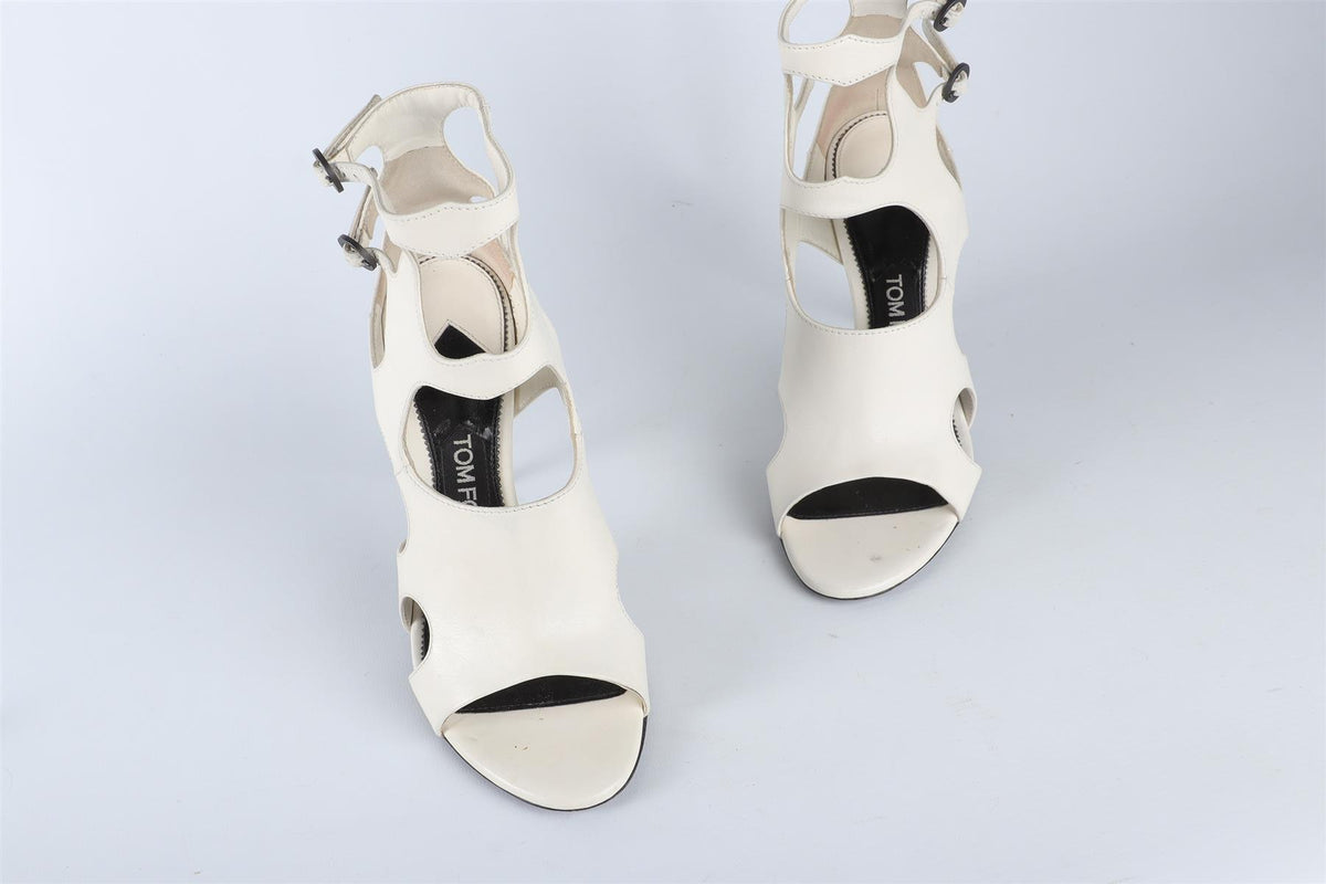 TOM FORD WHITE LEATHER SANDALS EU 37 UK 4 US 7