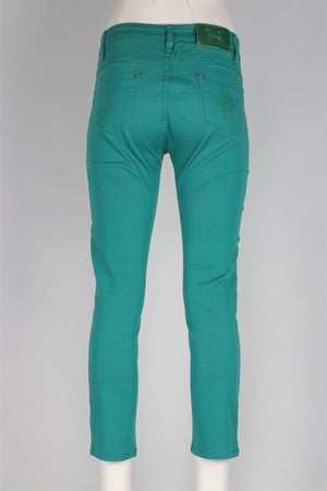 HERMÈS GREEN HIGH RISE SKINNY JEANS W31 UK 12-14