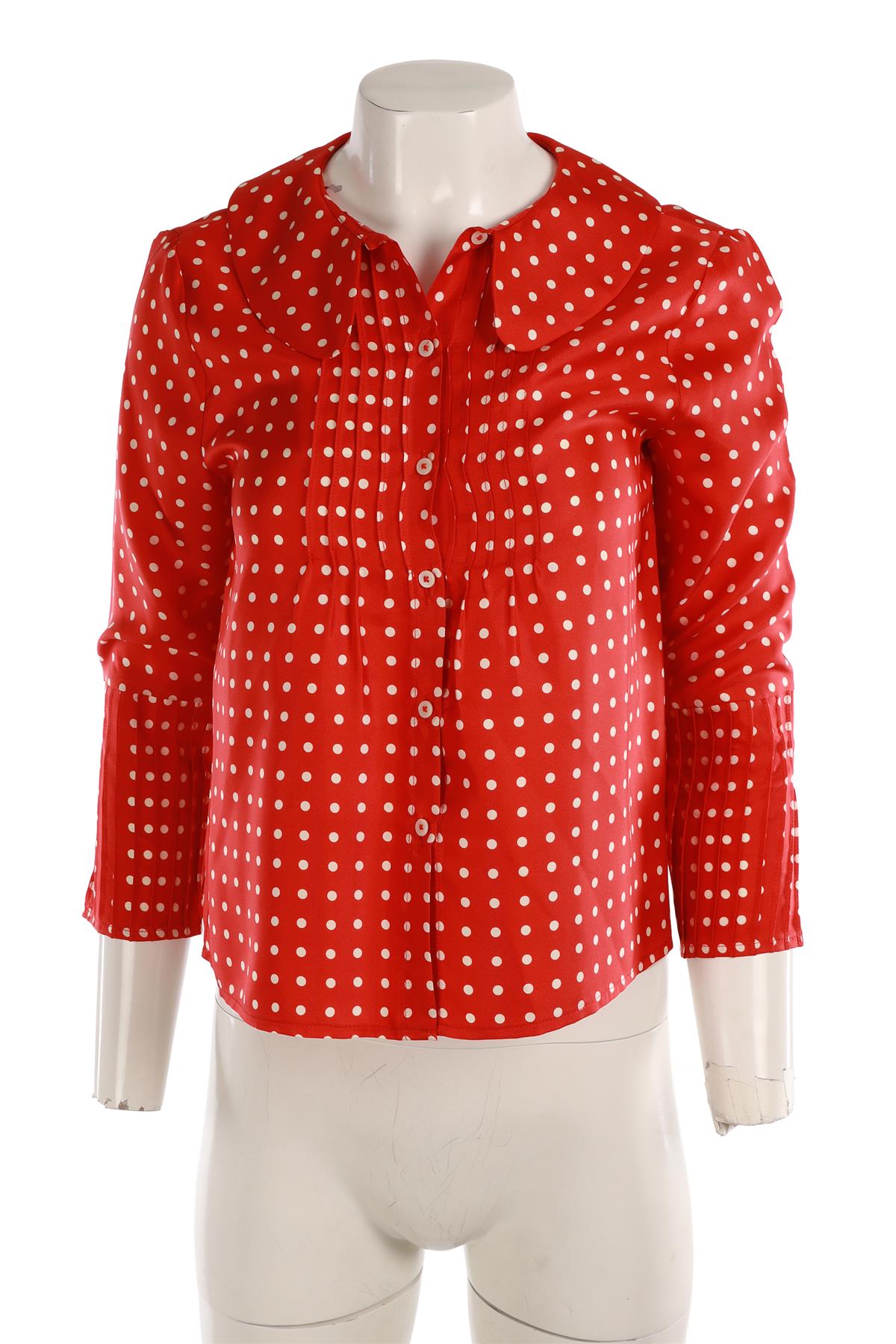 LA VESTE RED SILK SHIRT SMALL