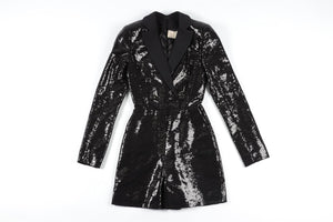 ELIE SAAB BLACK SEQUIN PLAYSUIT FR 34 UK 6