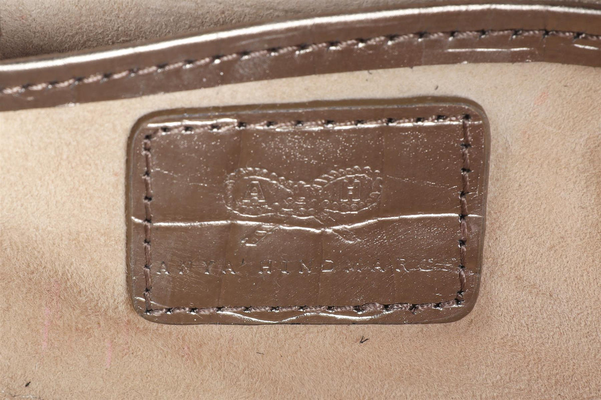 ANYA HINDMARCH GOLD LEATHER CLUTCH