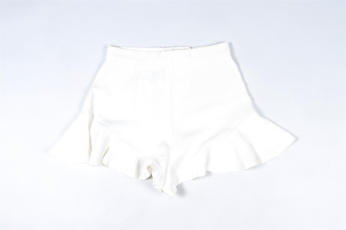 SANDRO WHITE LINEN SHORTS FR 36 UK 8