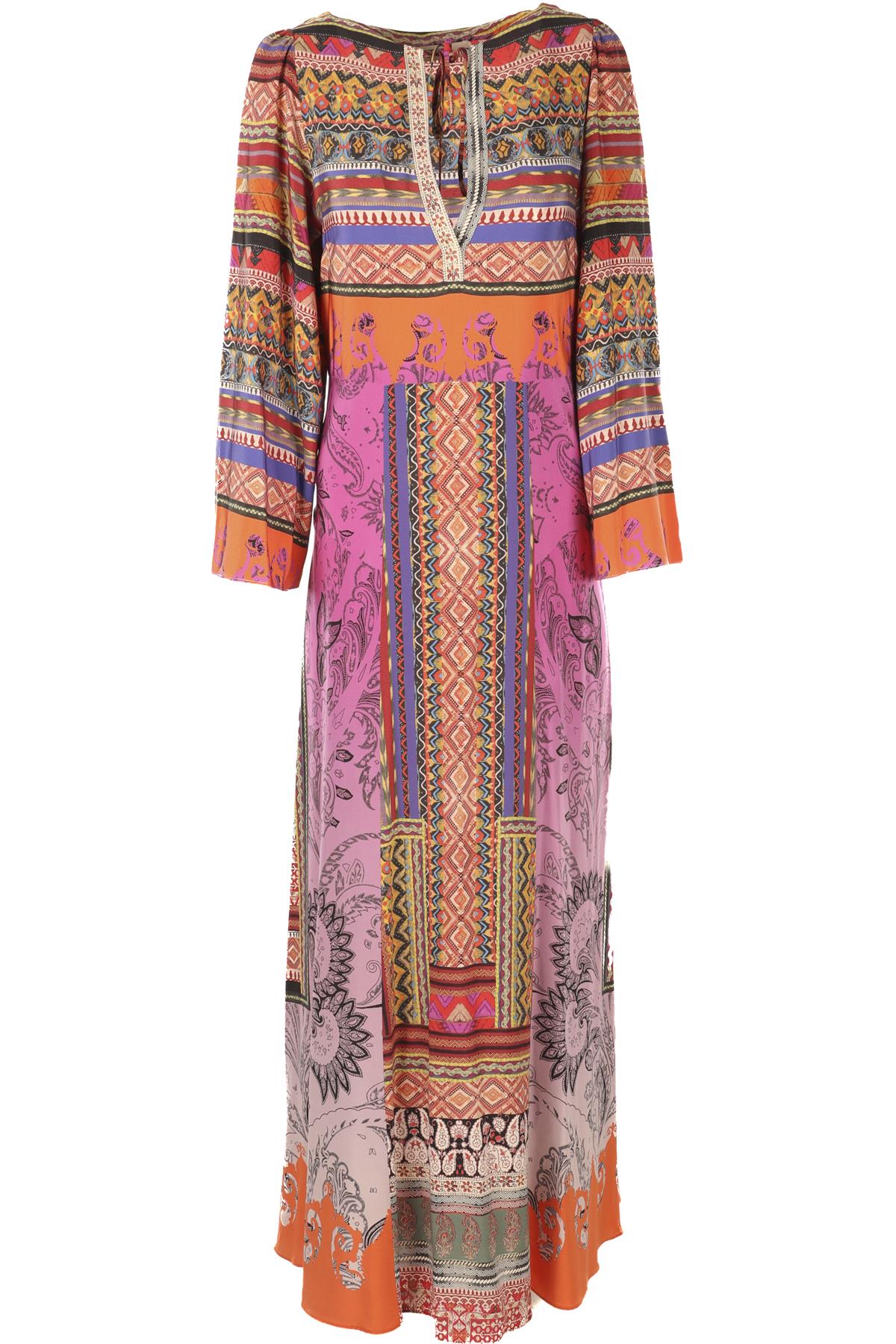 ETRO MULTI SILK MAXI DRESS IT 40 UK 8
