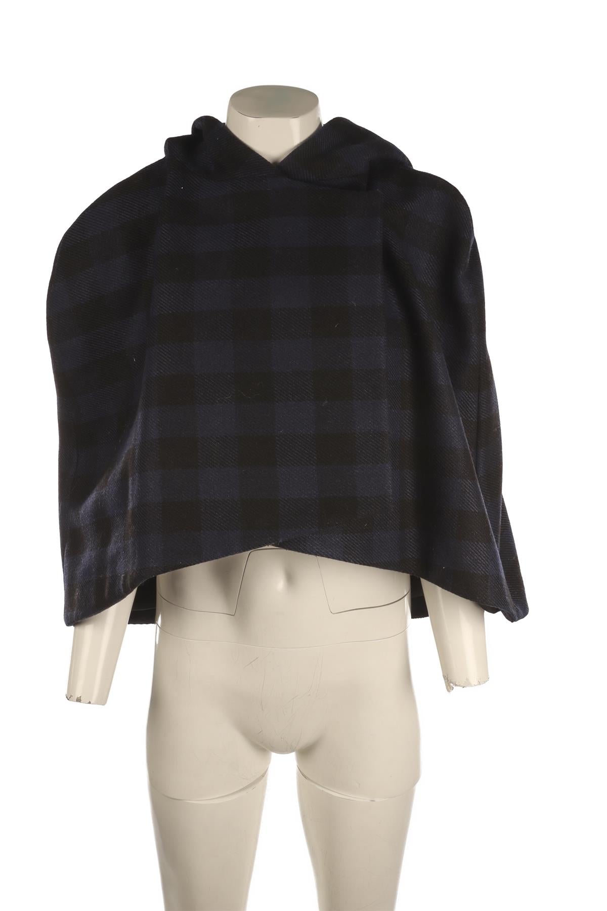 CHRISTIAN DIOR NAVY WOOL CAPE UK 18